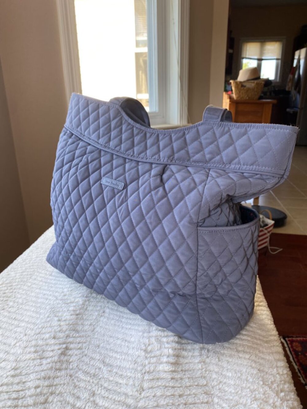 Vera Bradley Large Grey Quilted Tote